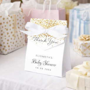 Ballotins parties scintillant en or blanc baby shower merci