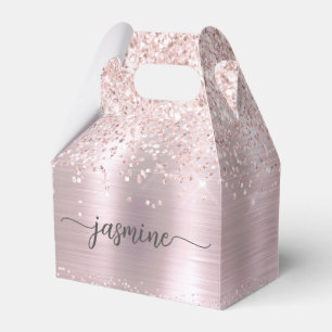 Ballotins Parties scintillant en or rose pâle  en métal Nom 