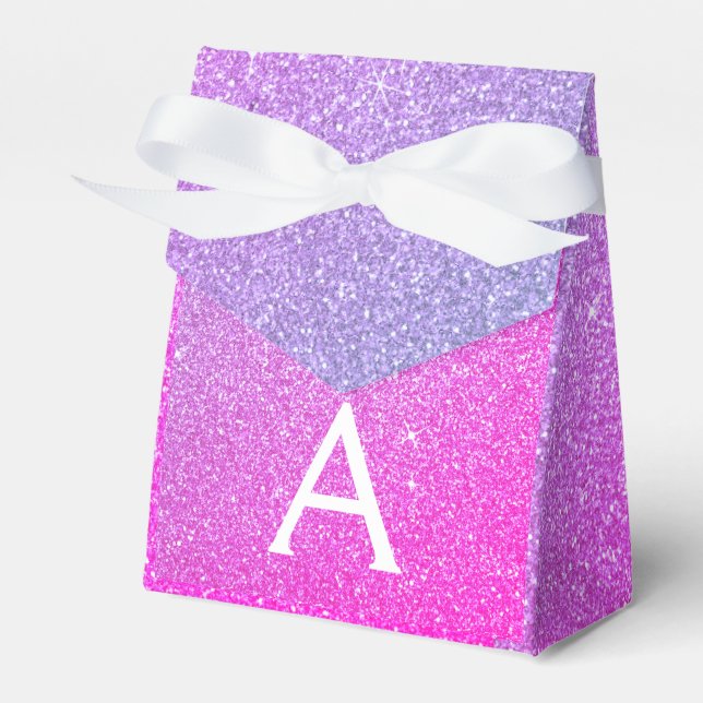 Ballotins Parties scintillant rose pourpre et monogramme éti (Verso)