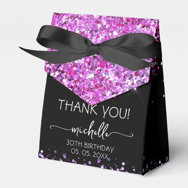 Ballotins Parties scintillant violet d'anniversaire Monogram (Verso)