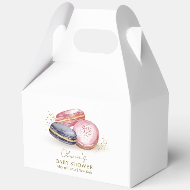 Ballotins Pastel Bonjour Bébé Baby shower Français Macarons (Verso)
