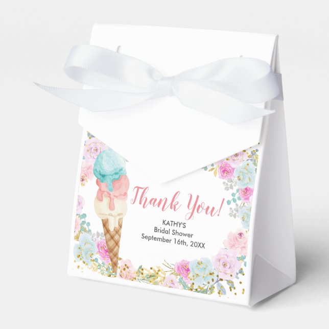 Ballotins Pastel Floral crème glacée Party Favoriser Box (Verso)