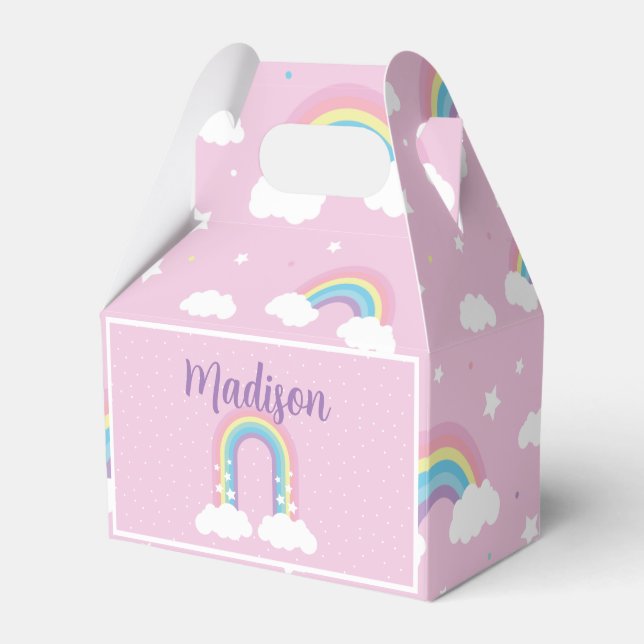 Ballotins Pastel Rainbow Pink Favor Box (Verso)