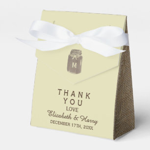 Ballotins Pays Burlap Mason Jar Mariage