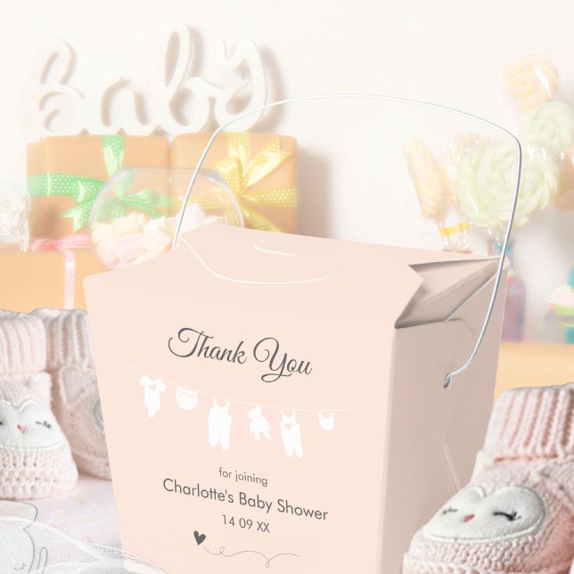 Ballotins Peach Minimaliste Baby Girl Douche (Light Peach Minimalist Baby Girl Shower Favor Boxes ©Susanne Sachers - Sunny Mind 🌞)