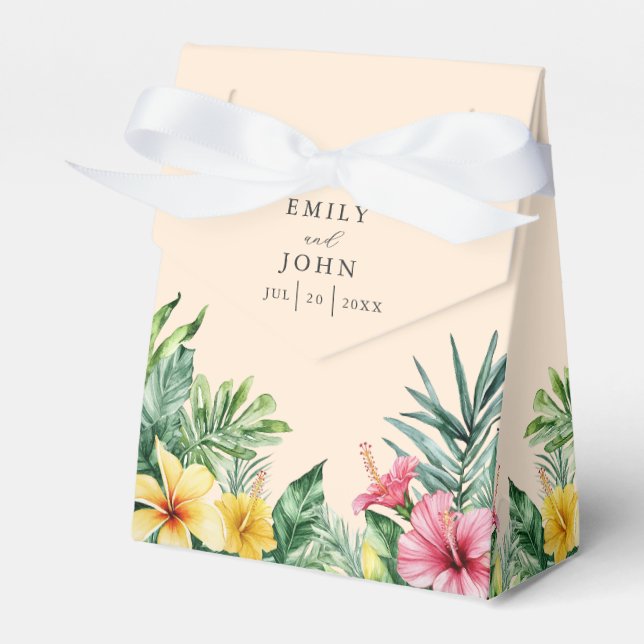 Ballotins Peach Watercolor Mariage floral tropical (Verso)