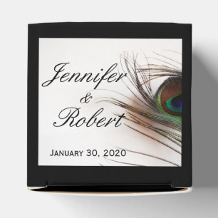 Ballotins Peacock Feather Glamor Wedding Favor Box