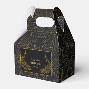 Ballotins Peacock Gold Black Art Déco Mariage