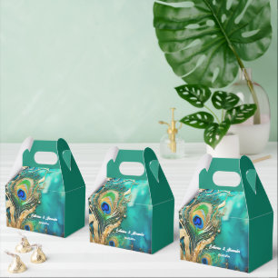 Ballotins Peacock plumes prune turquoise or vert luxe nuptia