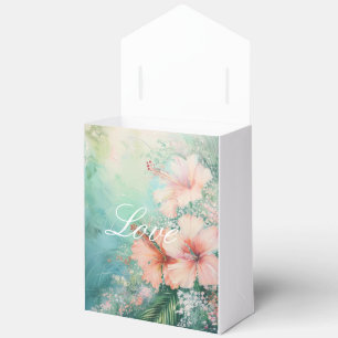 Ballotins Pêche tropicale Hibiscus blanc Amour floral