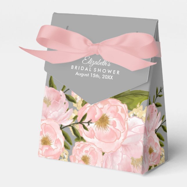 Ballotins Peonies rose pâle Fête des mariées gris (Verso)