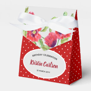Ballotins Pépites rouges couleur aquarelle avec Pois blancs 