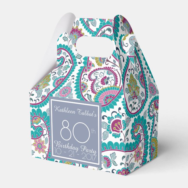 Ballotins Persian Boteh Paisley 80e anniversaire Merci F B (Verso)