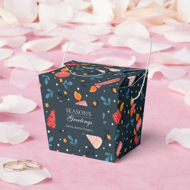 Ballotins Personalize dark Festive mixed Candles Holiday Box (Mariage)