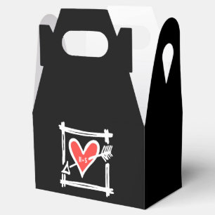 Ballotins Personnalisé Black & Red Love Heart Wedding Favor 