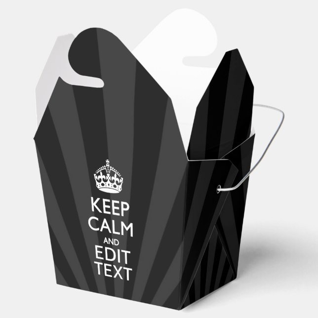 Ballotins Personnalisé KEEP CALM Votre texte Black Sunburst (Ouvert)