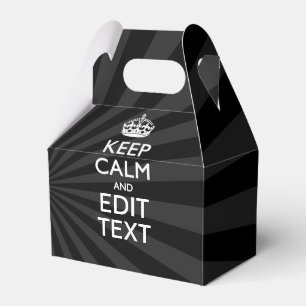 Ballotins Personnalisé KEEP CALM Votre texte Black Sunburst