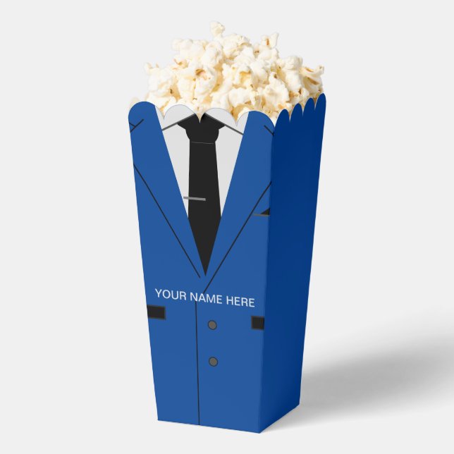 Ballotins Personnalisé Votre Nom Texte Bleu Costume Popcorn  (Sauté)