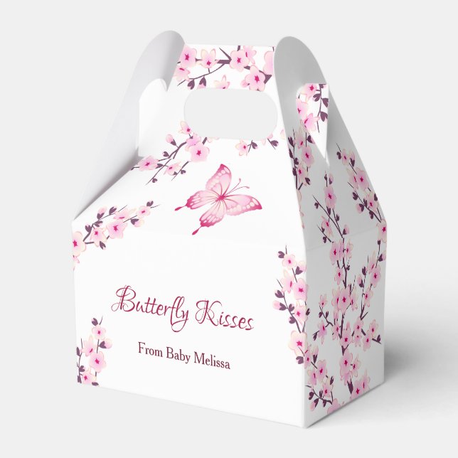 Ballotins Petit Baby shower de fleurs de cerisier papillon (Verso)