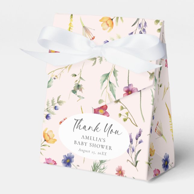 Ballotins Petit Baby shower Fleur sauvage Floral Rose fille (Verso)