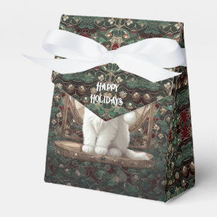 Ballotins Petit chaton blanc avec chapeau de Père Noël