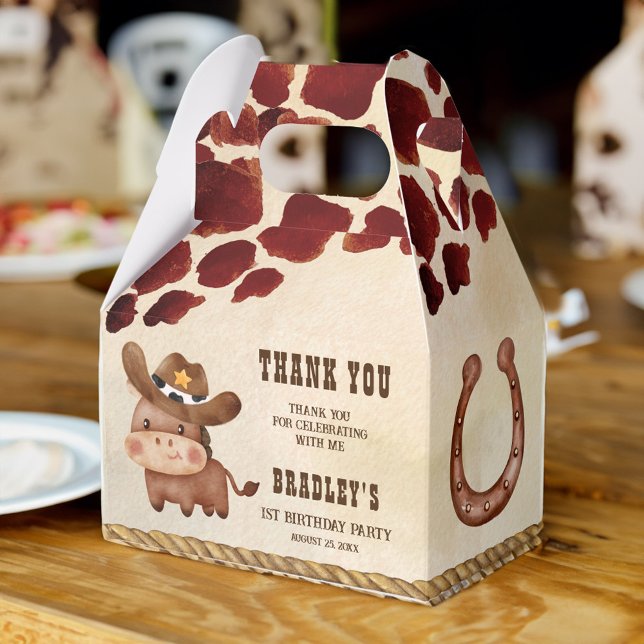 Ballotins Petit cowboy bébé cheval vache motif rodéo fête (Little cowboy baby horse cow pattern rodeo party favor box)