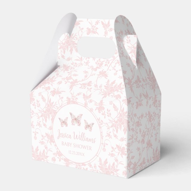 Ballotins Petit papillon rose baby shower bonbon ballotin (Verso)