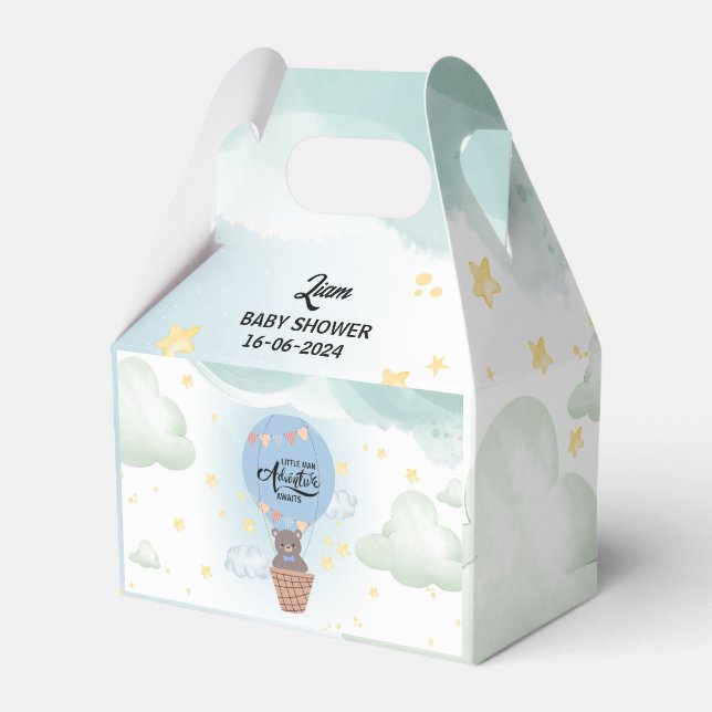 Ballotins petite aventure homme attend le baby shower ours (Verso)
