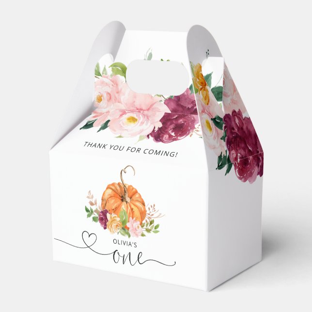 Ballotins Petite citrouille florale bordeaux 1er anniversair (Verso)