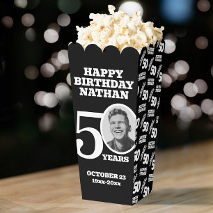 Ballotins photo d'anniversaire 50 ans noir et blanc pop-corn