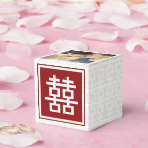 Ballotins Photo de mariage chinois Bonheur Double Rouge Mode