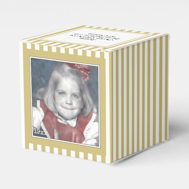 Ballotins Photo Keepsaké Or/Blanc Simple Stripes Motif (Verso)