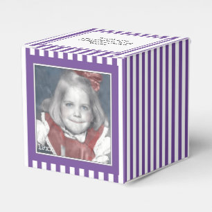 Ballotins Photo Keepsaké violet/blanc Motif simple rayures