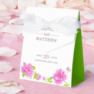 Ballotins Pies roses Floral Vert Mariage Ballotin de gâteau