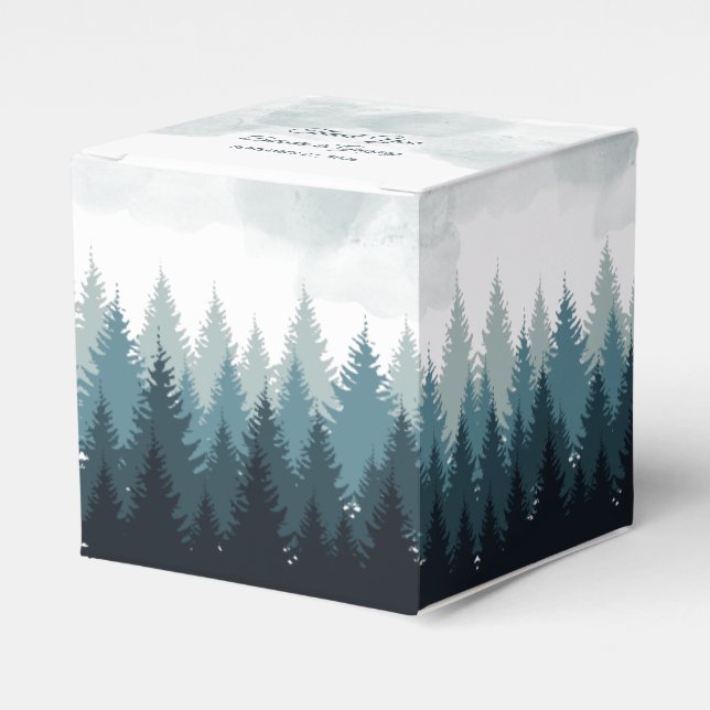 Ballotins Pine Arbre Aquarelle Forêt Mariage rustique (Verso)