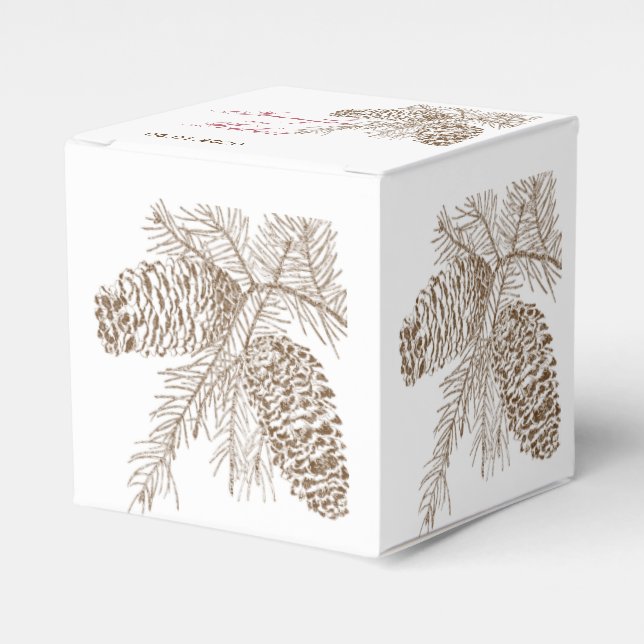 Ballotins Pine Cône Nature Mariage Favor Box (Verso)