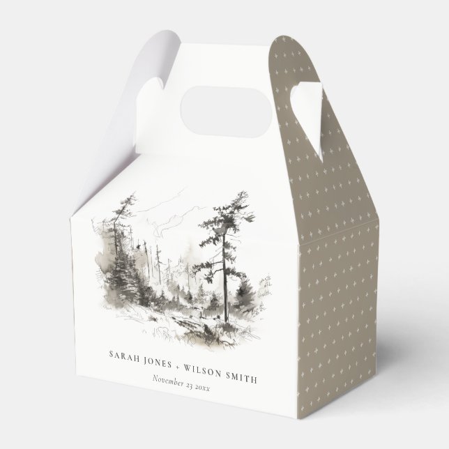 Ballotins Pine Woods Mountain Paysage Mariage de croquis (Verso)