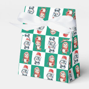 Ballotins Pingin Père Noël aquarelle Joyeux motif de Noël