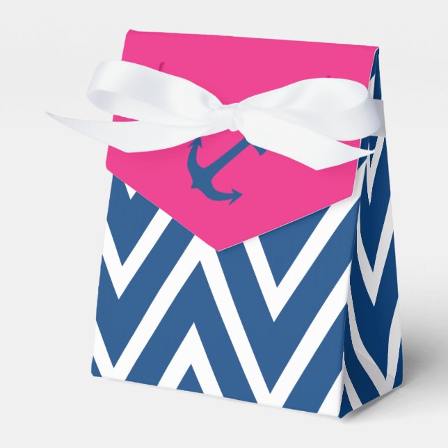 Ballotins Pink and Navy Zigzag & Nautical Ancre Ballotin (Verso)