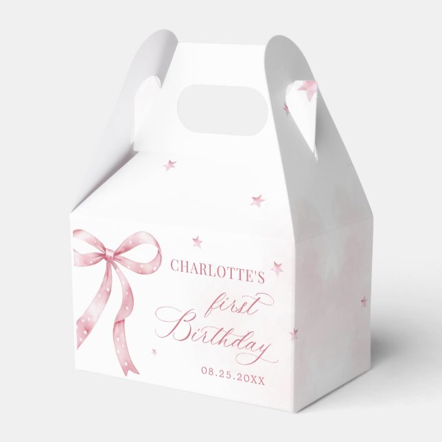Ballotins Pink Bow Girl 1er anniversaire (Verso)