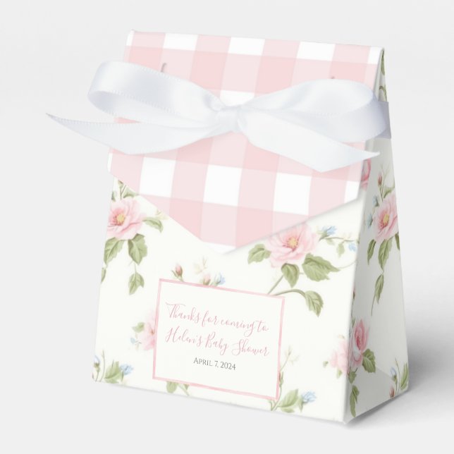 Ballotins Pink Bow Girl Preppy Baby shower Sud (Verso)