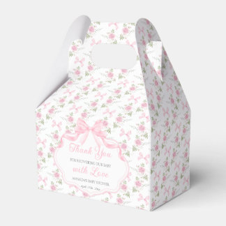 Ballotins Pink Bow Toile De Jouy Girl Baby Shower