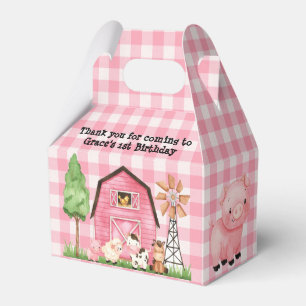 Ballotins Pink Farm Barnyard Ballotin de fête d'anniversaire