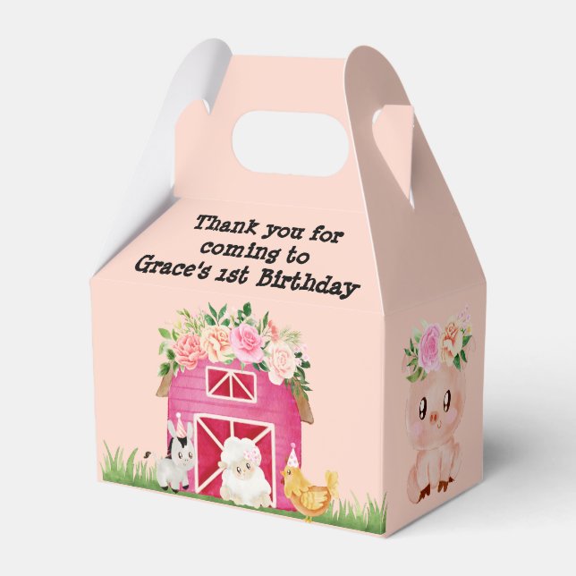 Ballotins Pink Farm Floral Barnyard Fête d'anniversaire Ball (Verso)