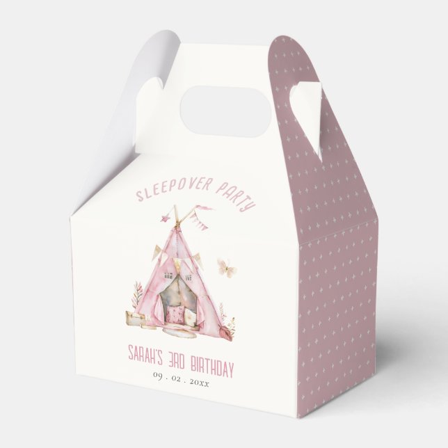 Ballotins Pink Girls Tent Slepover Stwood Anniversaire Fête (Verso)