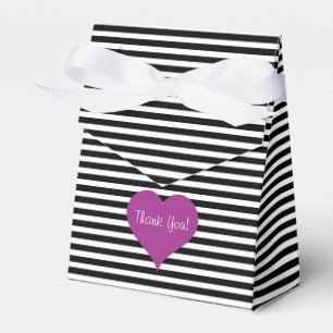 Ballotins Pink Love Heart Black & White Striped Motif Nom