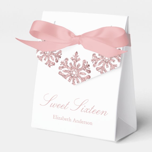 Ballotins Pink Rose Gold Snowflake Winter Sweet 16 (Verso)