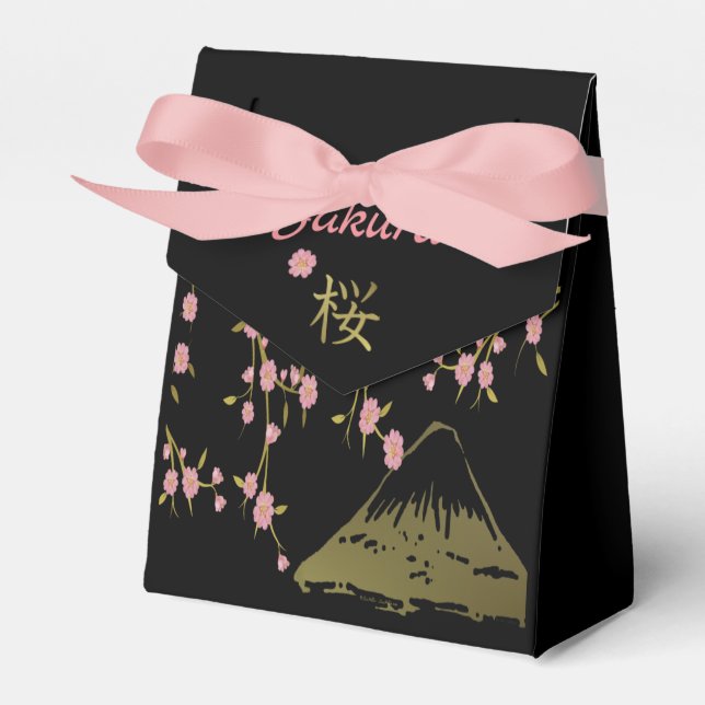 Ballotins Pink Sakura Gold Noir Japonais Ballotin d'impressi (Verso)
