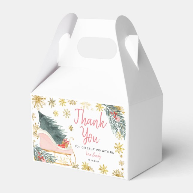 Ballotins Pink Sleigh Baby shower Petit paquet de joie (Verso)