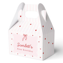 Pink Stripe Red Heart Little Sweetheart Birthday